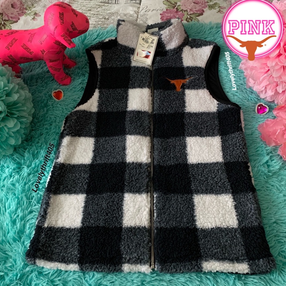Victoria’s Secret Pink Texas Longhorn Sherpa Vest